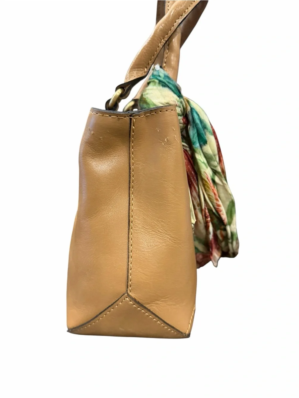 Patricia Nash Angela Naturals Seashell Kisslock‎ Leather Handbag NEW DISTRESSED